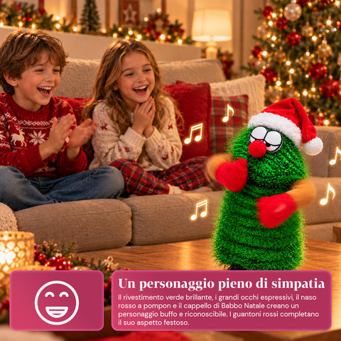 Tanzender Weihnachtsbaum, 32 cm, mit Musik und Weihnachtshut