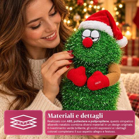 Tanzender Weihnachtsbaum, 32 cm, mit Musik und Weihnachtshut