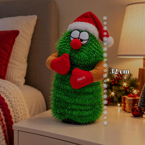 Tanzender Weihnachtsbaum, 32 cm, mit Musik und Weihnachtshut