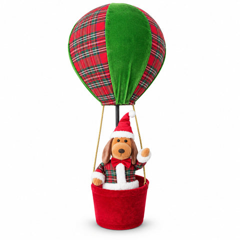 Weihnachtsdekoration für den Innenbereich – Heißluftballon mit Weihnachtsmann und festlichen Details