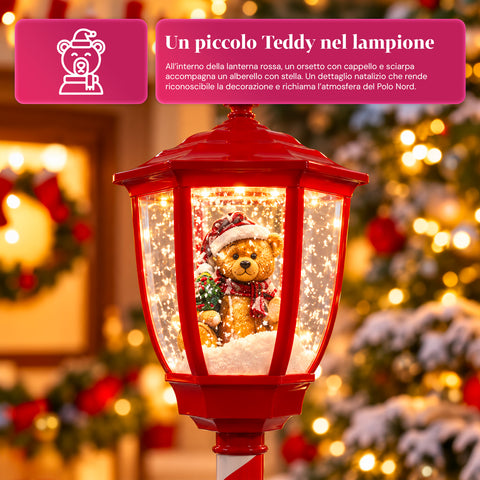Weihnachtslaterne mit Schneegestöber, Musik und LED-Leuchten – 4 Varianten