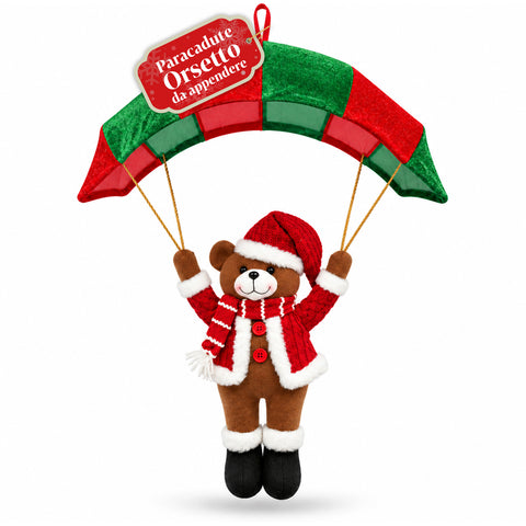 Weihnachtlicher Fallschirm zum Aufhängen, 80 cm, mit Weihnachtsfigur, 4 Figuren