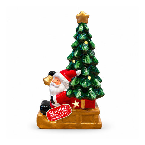 Leuchtende Weihnachts-Keramikfigur 26 cm mit LED, 10 Motive