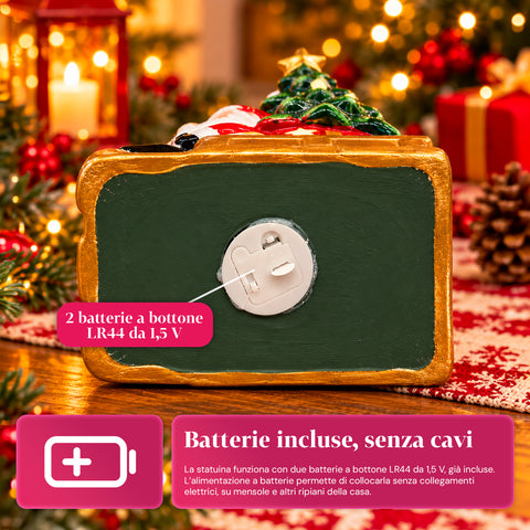 Leuchtende Weihnachts-Keramikfigur 26 cm mit LED, 10 Motive
