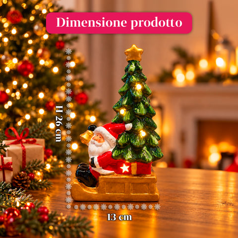 Leuchtende Weihnachts-Keramikfigur 26 cm mit LED, 10 Motive