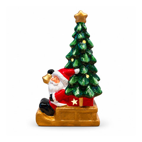 Leuchtende Weihnachts-Keramikfigur 26 cm mit LED, 10 Motive