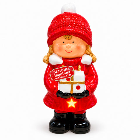 Leuchtende Weihnachts-Keramikfigur 26 cm mit LED, 10 Motive