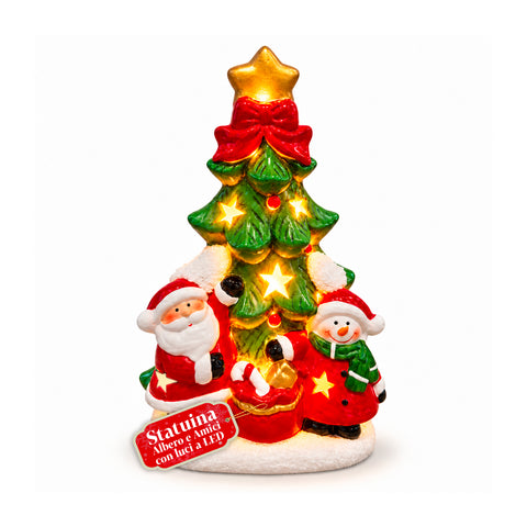 Leuchtende Weihnachts-Keramikfigur 26 cm mit LED, 10 Motive