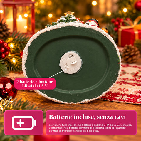 Leuchtende Weihnachts-Keramikfigur 26 cm mit LED, 10 Motive