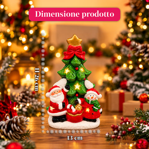 Leuchtende Weihnachts-Keramikfigur 26 cm mit LED, 10 Motive