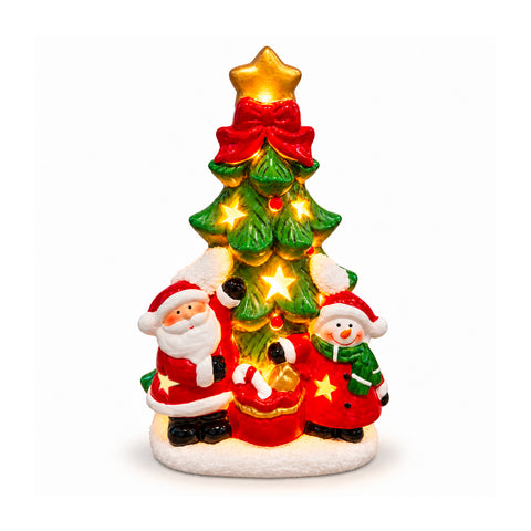 Leuchtende Weihnachts-Keramikfigur 26 cm mit LED, 10 Motive