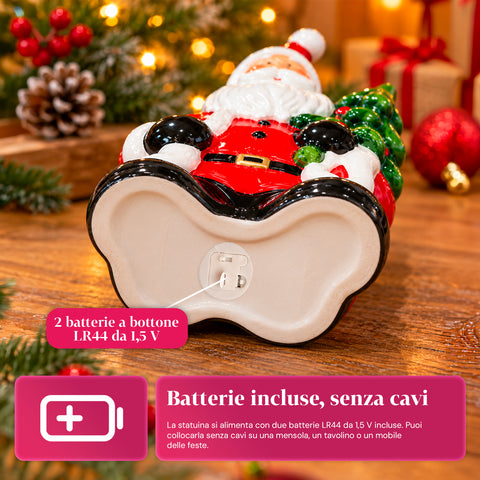 Leuchtende Weihnachts-Keramikfigur 26 cm mit LED, 10 Motive