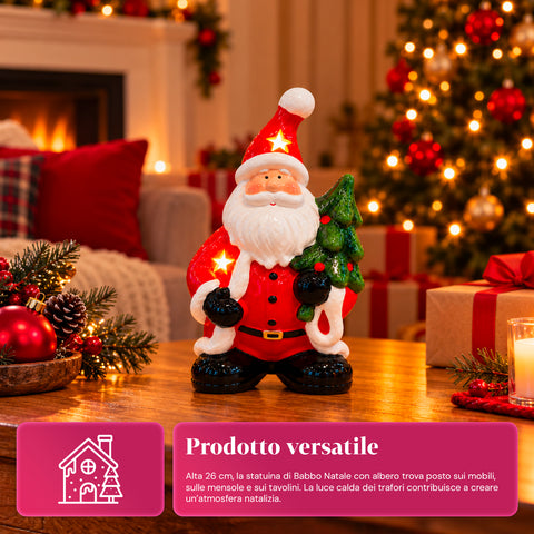 Leuchtende Weihnachts-Keramikfigur 26 cm mit LED, 10 Motive