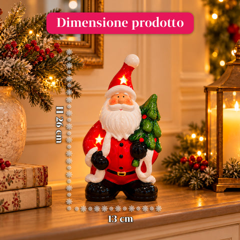 Leuchtende Weihnachts-Keramikfigur 26 cm mit LED, 10 Motive