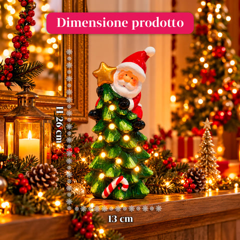 Leuchtende Weihnachts-Keramikfigur 26 cm mit LED, 10 Motive