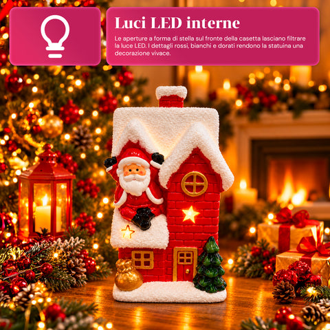 Leuchtende Weihnachts-Keramikfigur 26 cm mit LED, 10 Motive