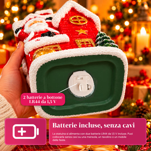 Leuchtende Weihnachts-Keramikfigur 26 cm mit LED, 10 Motive