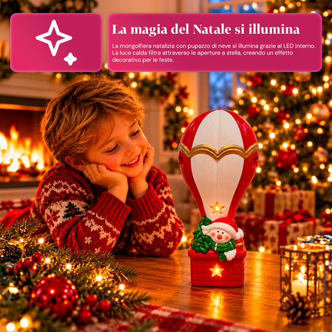 Leuchtende Weihnachts-Keramikfigur 26 cm mit LED, 10 Motive