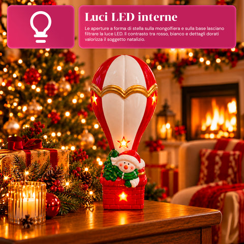 Leuchtende Weihnachts-Keramikfigur 26 cm mit LED, 10 Motive