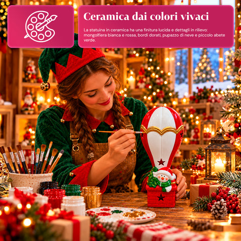 Leuchtende Weihnachts-Keramikfigur 26 cm mit LED, 10 Motive