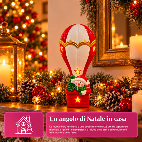 Leuchtende Weihnachts-Keramikfigur 26 cm mit LED, 10 Motive
