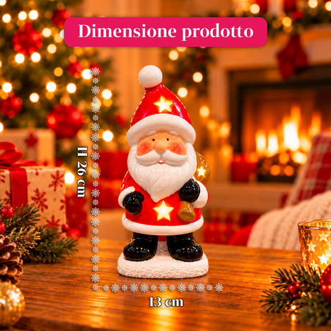 Leuchtende Weihnachts-Keramikfigur 26 cm mit LED, 10 Motive