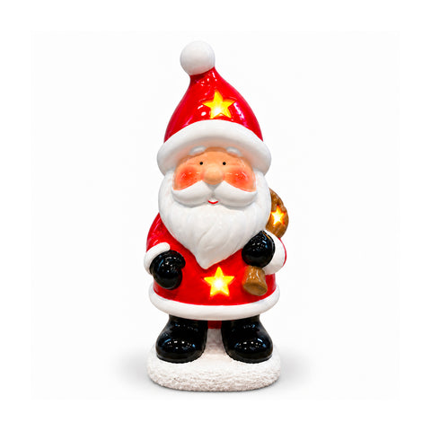 Leuchtende Weihnachts-Keramikfigur 26 cm mit LED, 10 Motive