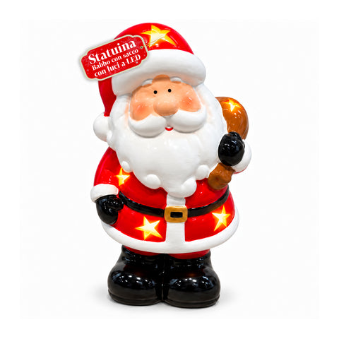 Leuchtende Weihnachts-Keramikfigur 26 cm mit LED, 10 Motive