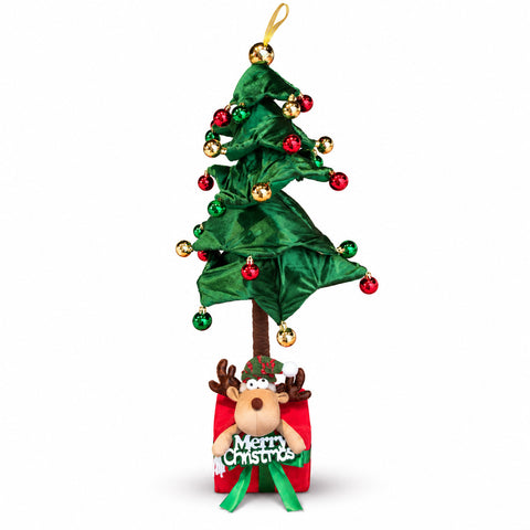 Ausziehbarer Weihnachtsbaum 90 und 95 cm mit Geschenkpaket und Figuren