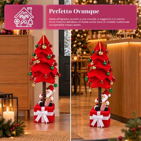Ausziehbarer Weihnachtsbaum 90 und 95 cm mit Geschenkpaket und Figuren