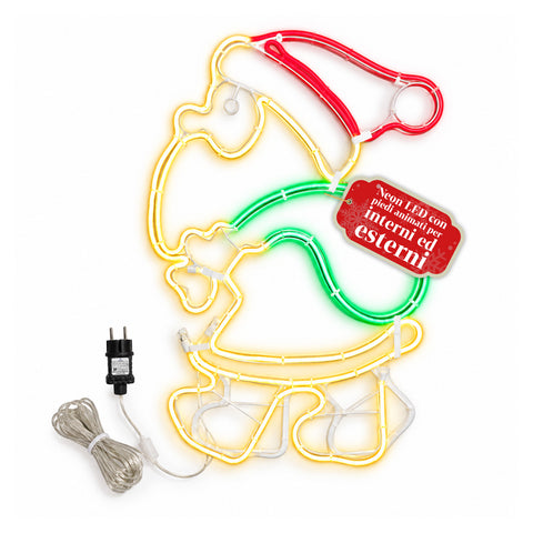 Leuchtender LED-Neon-Weihnachtsmann mit Bewegungseffekt, 45x67,5 cm