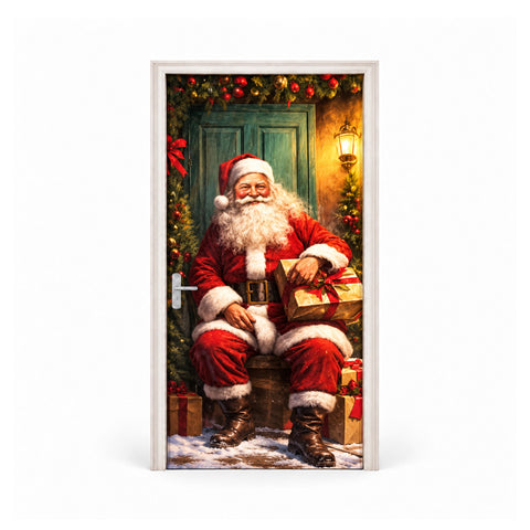 Weihnachtlicher Türbehang, dekorativer Türstoff 90x220 cm, 8 Designs, Weihnachtsdekoration mit Digitaldruck