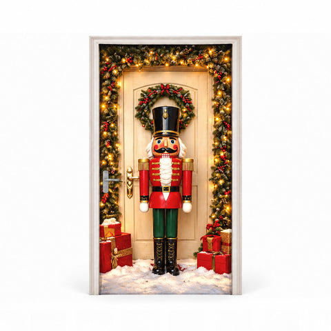 Weihnachtlicher Türbehang, dekorativer Türstoff 90x220 cm, 8 Designs, Weihnachtsdekoration mit Digitaldruck