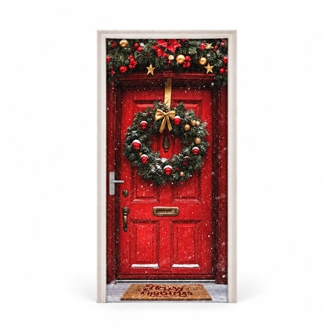 Weihnachtlicher Türbehang, dekorativer Türstoff 90x220 cm, 8 Designs, Weihnachtsdekoration mit Digitaldruck