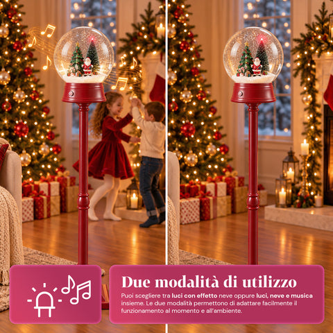 Weihnachtslaterne mit Schneegestöber, Musik und LED-Leuchten – 4 Varianten