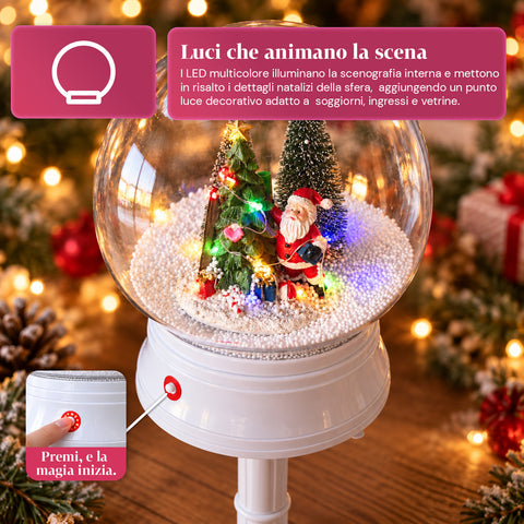 Weihnachtslaterne mit Schneegestöber, Musik und LED-Leuchten – 4 Varianten