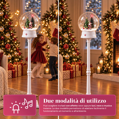 Weihnachtslaterne mit Schneegestöber, Musik und LED-Leuchten – 4 Varianten