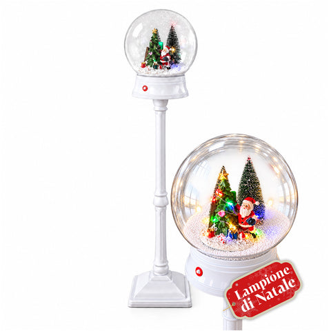 Lampione di Natale con Neve Soffiata, Musica e Luci LED