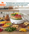 Mini Essiccatore Elettrico per Cibo – 5 Scomparti e Coperchio Trasparente