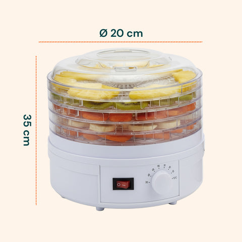 Mini Essiccatore Elettrico per Cibo – 5 Scomparti e Coperchio Trasparente