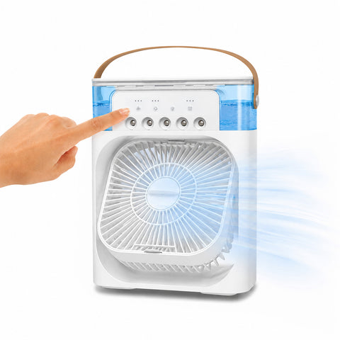 Tragbarer USB-Akku-Ventilator mit Vernebler und 600ml Tank, Lithium-Akku