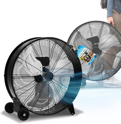 Industrie-Standventilator 240W 3 Metallflügel und 3 Geschwindigkeiten – Tragbar