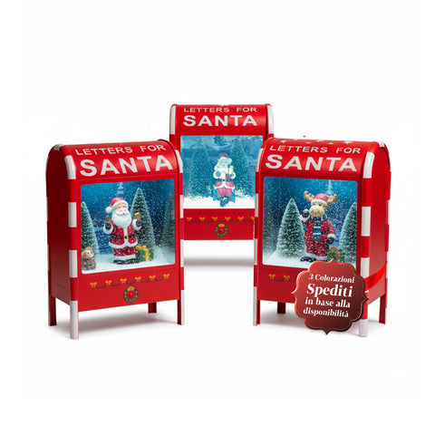 Weihnachtsbriefkasten mit Weihnachtsmann – LED, Musik und Schneeeffekt