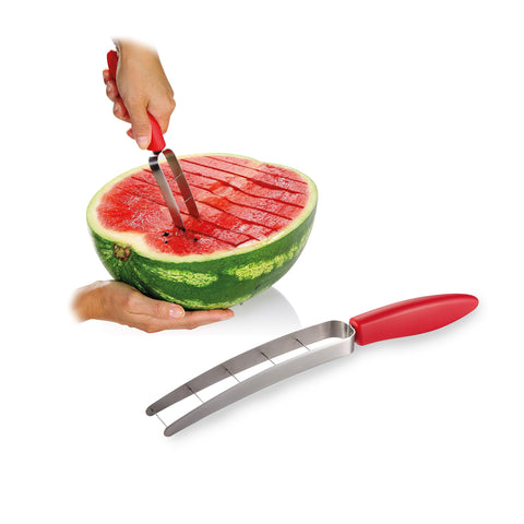 Melonen- und Wassermelonenschneider Edelstahl 27,5cm – einfaches Schneiden von Würfeln und Scheiben