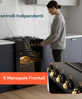 Cucina 60cm con 4 Fuochi e Forno Elettrico 1900W – Classica e Potente