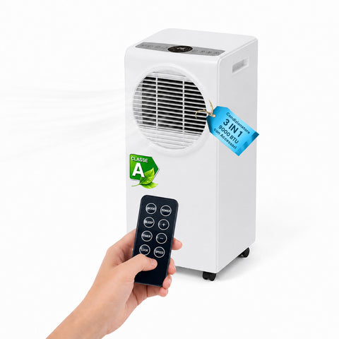 Condizionatore portatile 9000 BTU 3 in 1 con telecomando