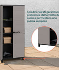 Mobile Tuttopiani Toomax con piedini rialzati che garantiscono protezione dall'umidità del suolo e permettono una pulizia semplice
