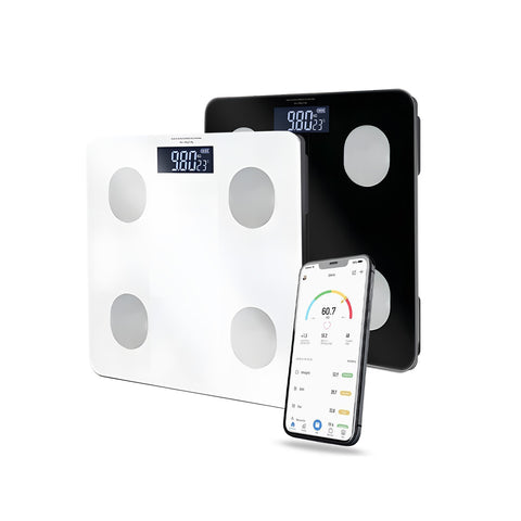 Digitale Smart-Waage 8 Profile aus gehärtetem Glas mit automatischer Abschaltung