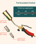 Set Cannello a Leva Rapida con 3 Bruciatori ø25/35/50mm per Uso Intenso