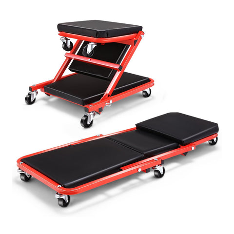 2-in-1-Rollbrett mit gepolsterter Rückenlehne und 150 kg Tragkraft